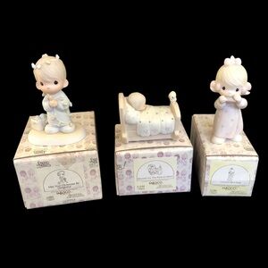 Precious Moments Figurines E-3104, 15482, 12386 Lot of 3 Vintage